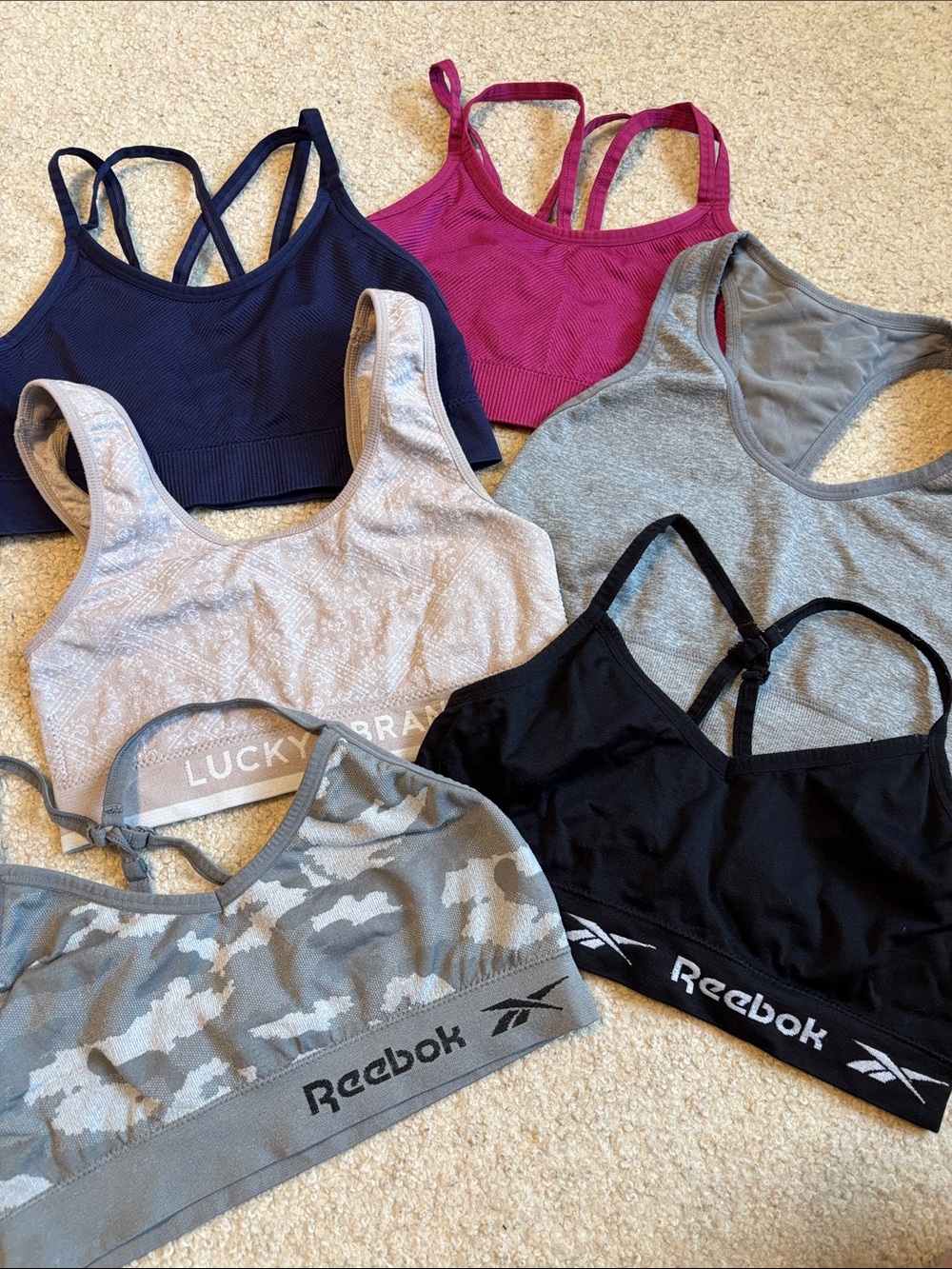 Bundle of 6 size medium sports bras